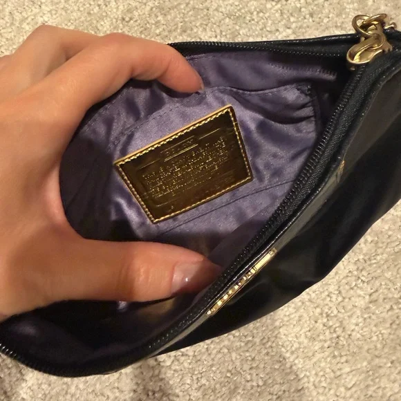 Coach Amanda Satin Black Wristlet Clutch - Picture 5 of 7